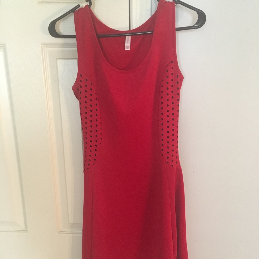 Red and black Target Exhilaration Cocktail dress.